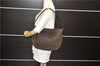 Authentic GUCCI Shoulder Hand Bag Purse GG Suede Leather 0011206 Brown 2808E