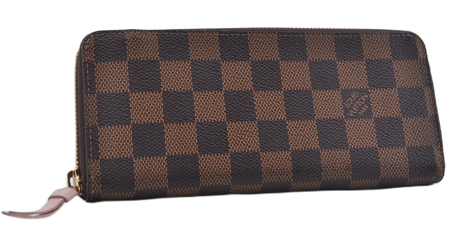 Authentic Louis Vuitton Damier Portefeuille Clemence Wallet Pink N41626 LV 2808F