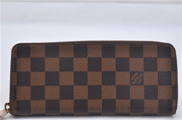 Authentic Louis Vuitton Damier Portefeuille Clemence Wallet Pink N41626 LV 2808F