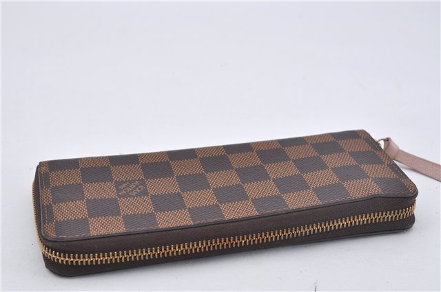 Authentic Louis Vuitton Damier Portefeuille Clemence Wallet Pink N41626 LV 2808F