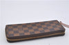 Authentic Louis Vuitton Damier Portefeuille Clemence Wallet Pink N41626 LV 2808F