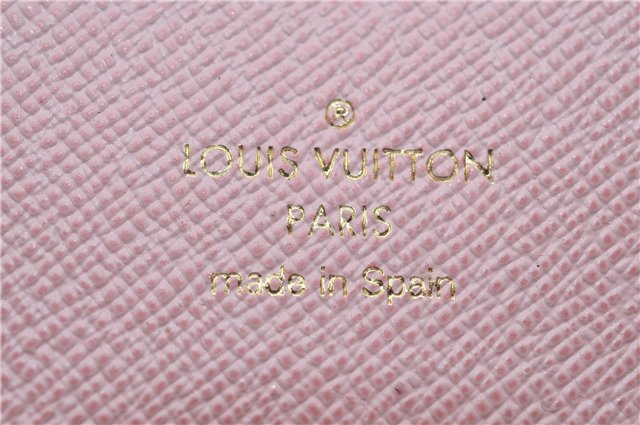 Authentic Louis Vuitton Damier Portefeuille Clemence Wallet Pink N41626 LV 2808F