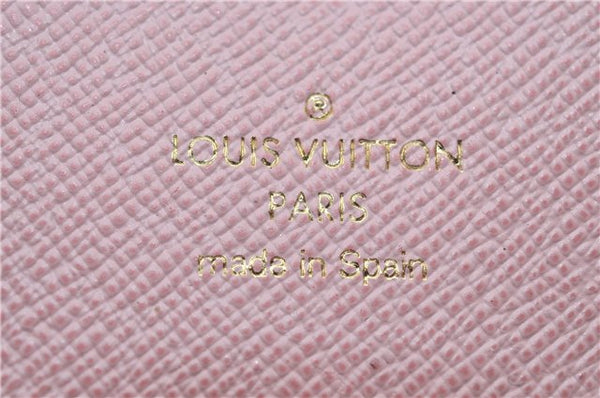 Authentic Louis Vuitton Damier Portefeuille Clemence Wallet Pink N41626 LV 2808F