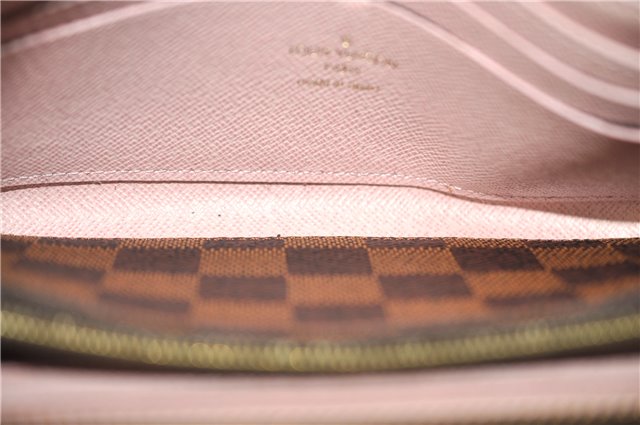 Authentic Louis Vuitton Damier Portefeuille Clemence Wallet Pink N41626 LV 2808F