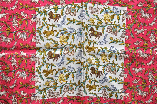 Authentic HERMES Carre 90 Scarf "CHASSE EN INDE" Silk Blue 2809D