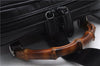 Authentic GUCCI Bamboo Vintage Shoulder Hand Bag Nylon Leather Black 2809E