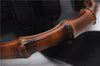 Authentic GUCCI Bamboo Vintage Shoulder Hand Bag Nylon Leather Black 2809E