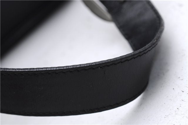 Authentic GUCCI Bamboo Vintage Shoulder Hand Bag Nylon Leather Black 2809E