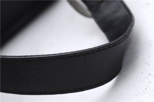 Authentic GUCCI Bamboo Vintage Shoulder Hand Bag Nylon Leather Black 2809E