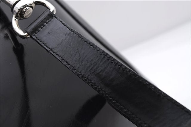 Authentic GUCCI Bamboo Vintage Shoulder Hand Bag Nylon Leather Black 2809E