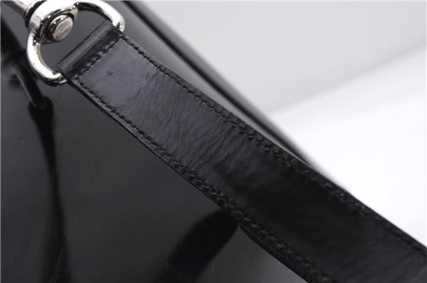 Authentic GUCCI Bamboo Vintage Shoulder Hand Bag Nylon Leather Black 2809E