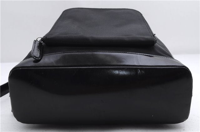 Authentic GUCCI Bamboo Vintage Shoulder Hand Bag Nylon Leather Black 2809E