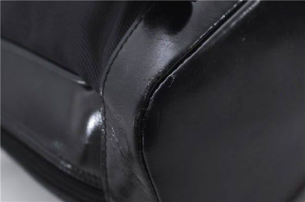 Authentic GUCCI Bamboo Vintage Shoulder Hand Bag Nylon Leather Black 2809E