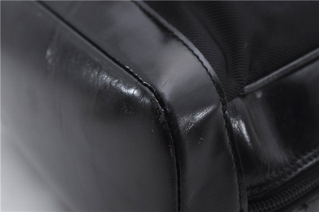 Authentic GUCCI Bamboo Vintage Shoulder Hand Bag Nylon Leather Black 2809E