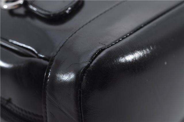 Authentic GUCCI Bamboo Vintage Shoulder Hand Bag Nylon Leather Black 2809E