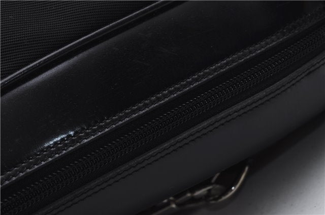 Authentic GUCCI Bamboo Vintage Shoulder Hand Bag Nylon Leather Black 2809E