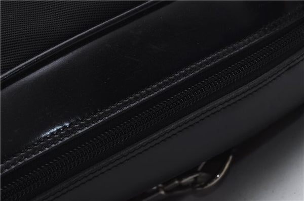 Authentic GUCCI Bamboo Vintage Shoulder Hand Bag Nylon Leather Black 2809E