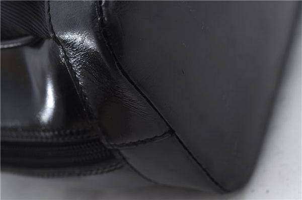 Authentic GUCCI Bamboo Vintage Shoulder Hand Bag Nylon Leather Black 2809E