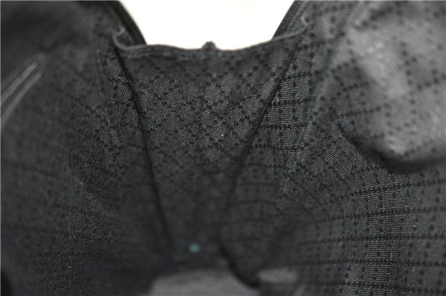 Authentic GUCCI Bamboo Vintage Shoulder Hand Bag Nylon Leather Black 2809E