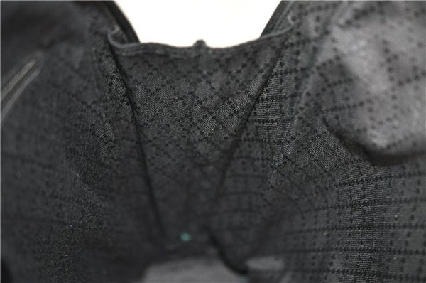 Authentic GUCCI Bamboo Vintage Shoulder Hand Bag Nylon Leather Black 2809E