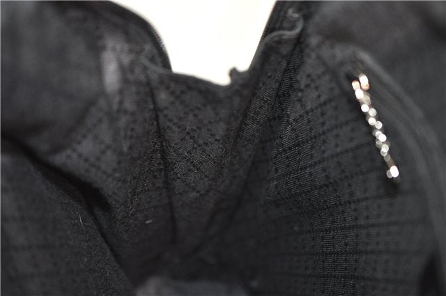 Authentic GUCCI Bamboo Vintage Shoulder Hand Bag Nylon Leather Black 2809E