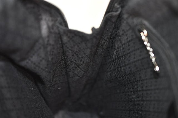 Authentic GUCCI Bamboo Vintage Shoulder Hand Bag Nylon Leather Black 2809E