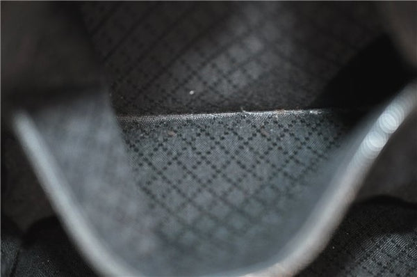 Authentic GUCCI Bamboo Vintage Shoulder Hand Bag Nylon Leather Black 2809E