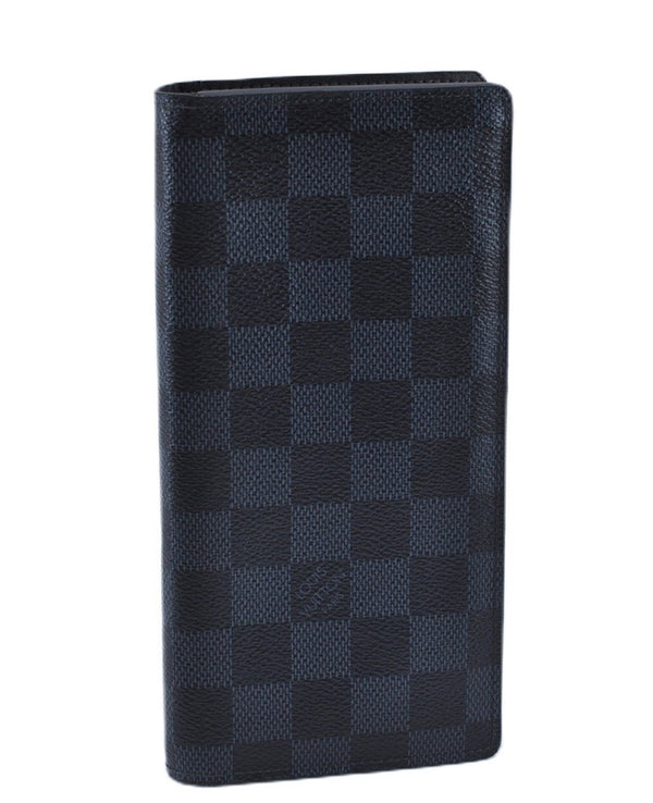 Authentic Louis Vuitton Damier Cobalt Portefeuille Brazza Wallet N63212 LV 2809F