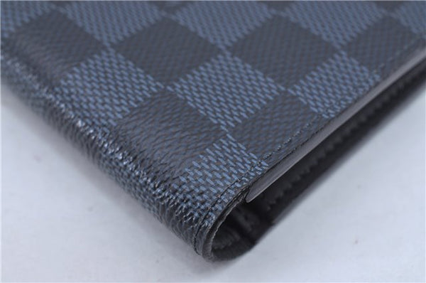 Authentic Louis Vuitton Damier Cobalt Portefeuille Brazza Wallet N63212 LV 2809F