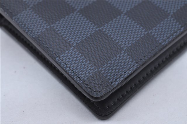 Authentic Louis Vuitton Damier Cobalt Portefeuille Brazza Wallet N63212 LV 2809F