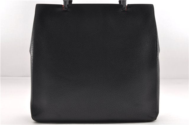 Authentic GUCCI Bamboo Tote Hand Bag Leather 0021059 Black 2810E