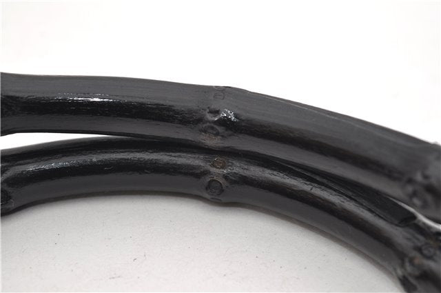 Authentic GUCCI Bamboo Tote Hand Bag Leather 0021059 Black 2810E