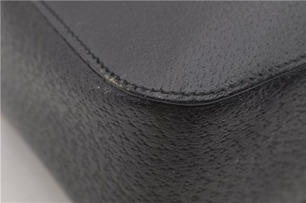 Authentic GUCCI Bamboo Tote Hand Bag Leather 0021059 Black 2810E