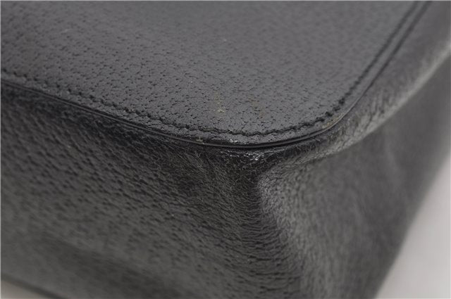 Authentic GUCCI Bamboo Tote Hand Bag Leather 0021059 Black 2810E