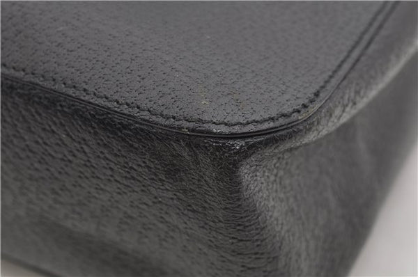 Authentic GUCCI Bamboo Tote Hand Bag Leather 0021059 Black 2810E