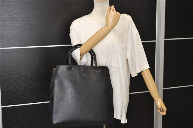 Authentic GUCCI Bamboo Tote Hand Bag Leather 0021059 Black 2810E