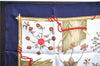 Authentic HERMES Carre 90 Scarf "Herbier de Gavarnie" Silk Navy Box 2811D