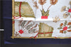 Authentic HERMES Carre 90 Scarf "Herbier de Gavarnie" Silk Navy Box 2811D