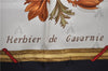 Authentic HERMES Carre 90 Scarf "Herbier de Gavarnie" Silk Navy Box 2811D
