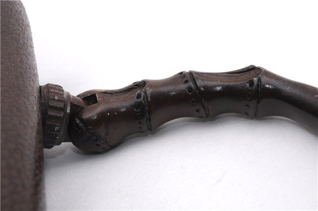 Authentic GUCCI Bamboo Vintage Hand Bag Purse Leather Brown 2811E