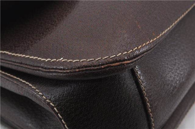 Authentic GUCCI Bamboo Vintage Hand Bag Purse Leather Brown 2811E