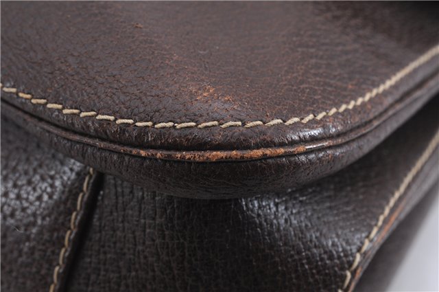 Authentic GUCCI Bamboo Vintage Hand Bag Purse Leather Brown 2811E