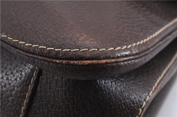 Authentic GUCCI Bamboo Vintage Hand Bag Purse Leather Brown 2811E