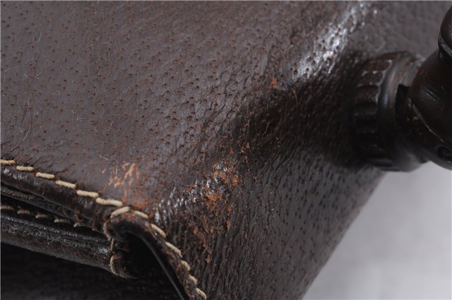 Authentic GUCCI Bamboo Vintage Hand Bag Purse Leather Brown 2811E