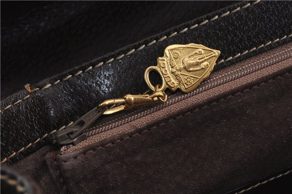 Authentic GUCCI Bamboo Vintage Hand Bag Purse Leather Brown 2811E