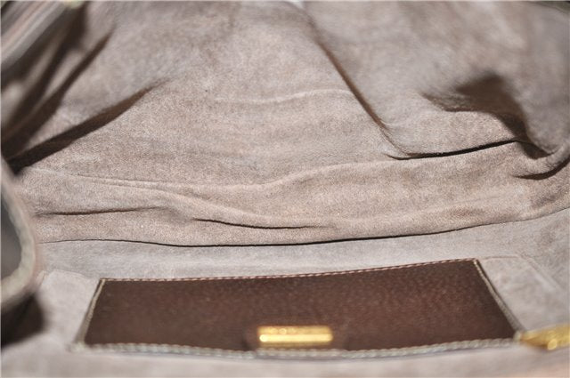 Authentic GUCCI Bamboo Vintage Hand Bag Purse Leather Brown 2811E