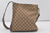 Authentic GUCCI Shoulder Cross Body Bag GG Canvas Leather 91761 Brown 2811I