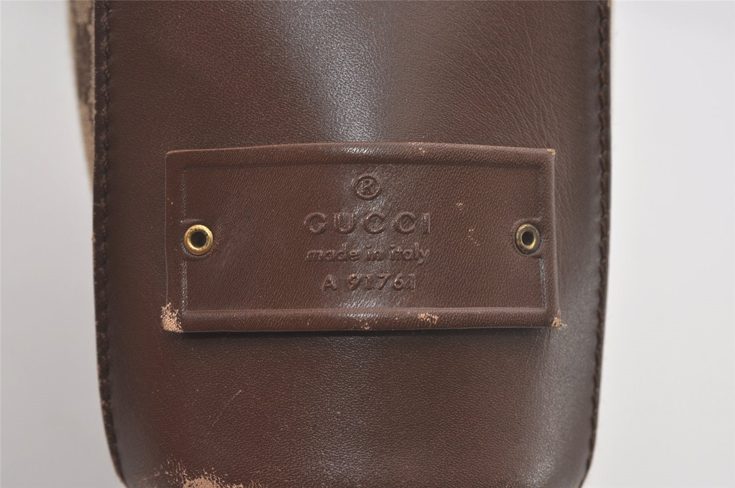 Authentic GUCCI Shoulder Cross Body Bag GG Canvas Leather 91761 Brown 2811I
