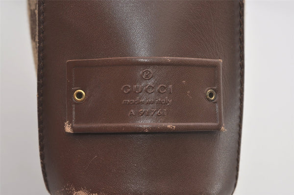 Authentic GUCCI Shoulder Cross Body Bag GG Canvas Leather 91761 Brown 2811I