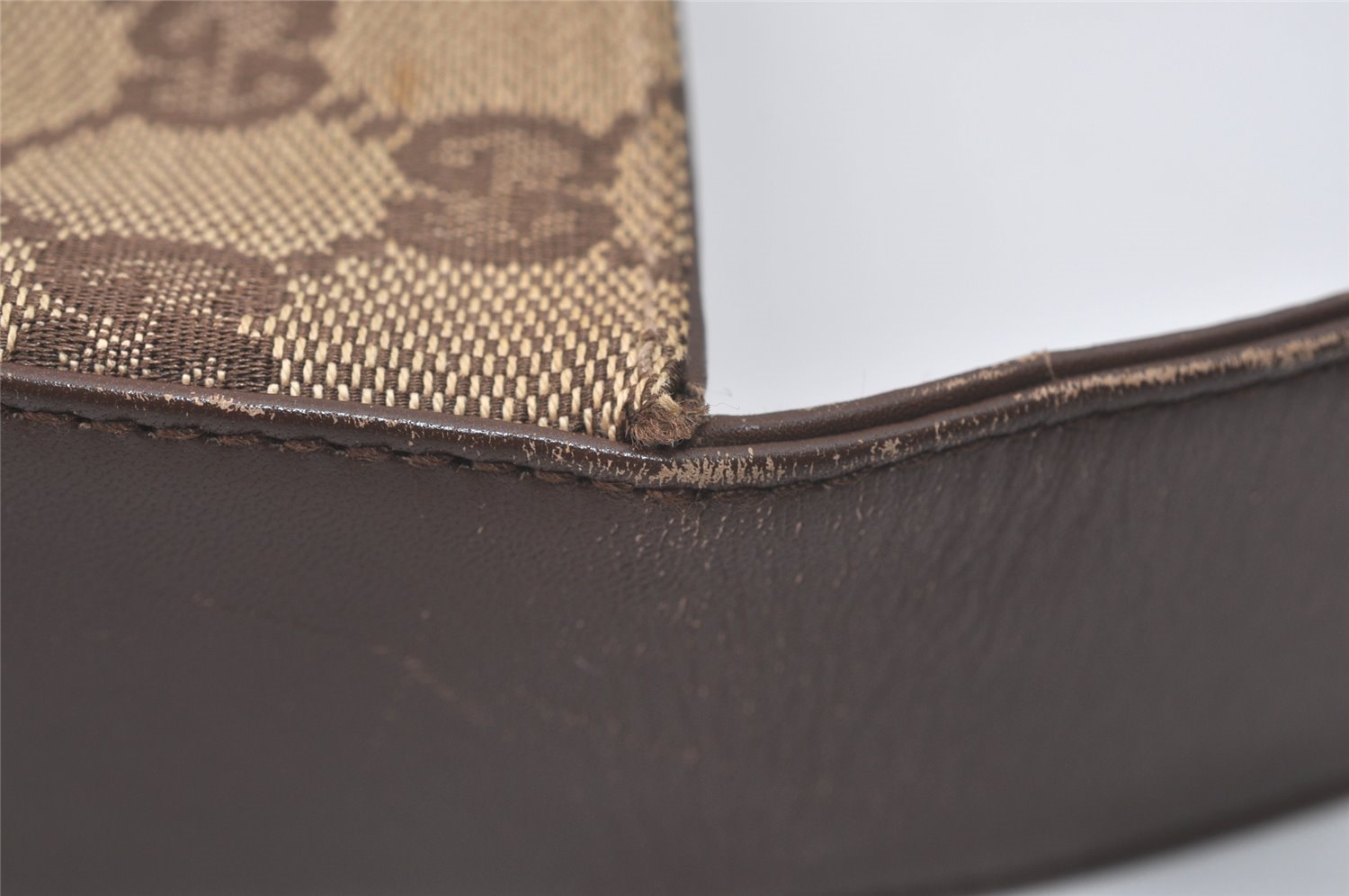 Authentic GUCCI Shoulder Cross Body Bag GG Canvas Leather 91761 Brown 2811I